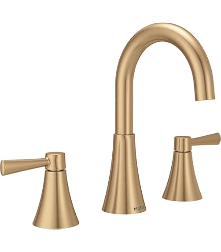 Moen Ronan Bronzed Gold Two-Handle Widespread Modern Double Bend